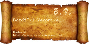 Bozóki Veronika névjegykártya